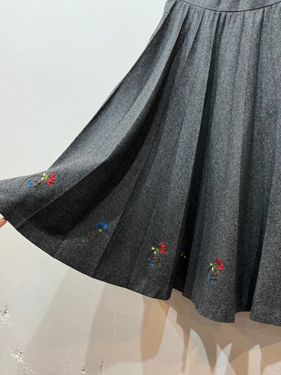 JACQUES ESTEREL 자수 울 스커트 Made in JAPAN  상품이미지2