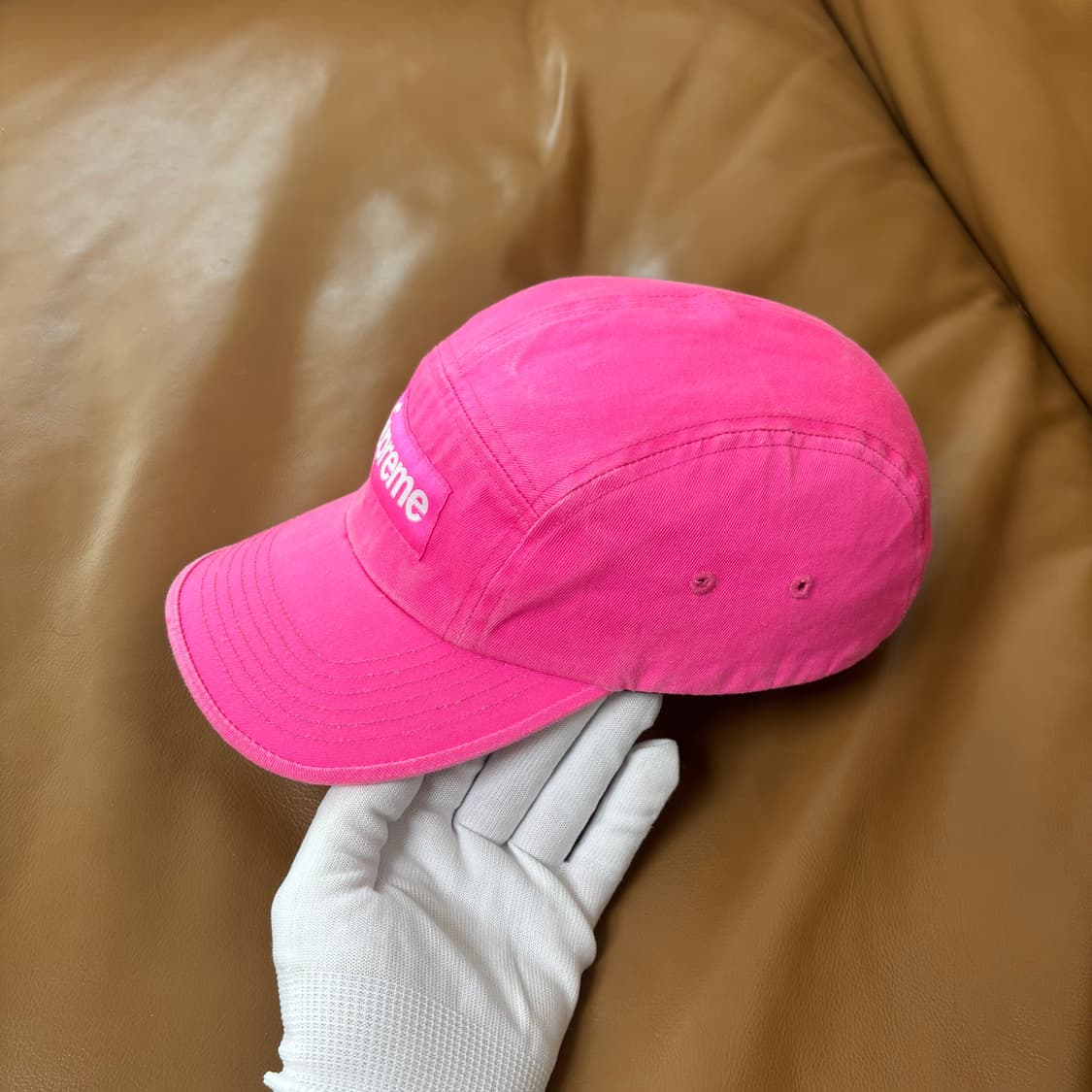 슈프림 캠프캡 모자 박스로고 23ss 워시드 핑크 상품이미지6