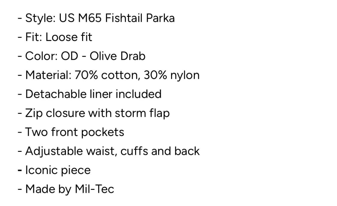 [M]밀텍 M65(Military Surplus / Mil-Tec) 상품이미지2