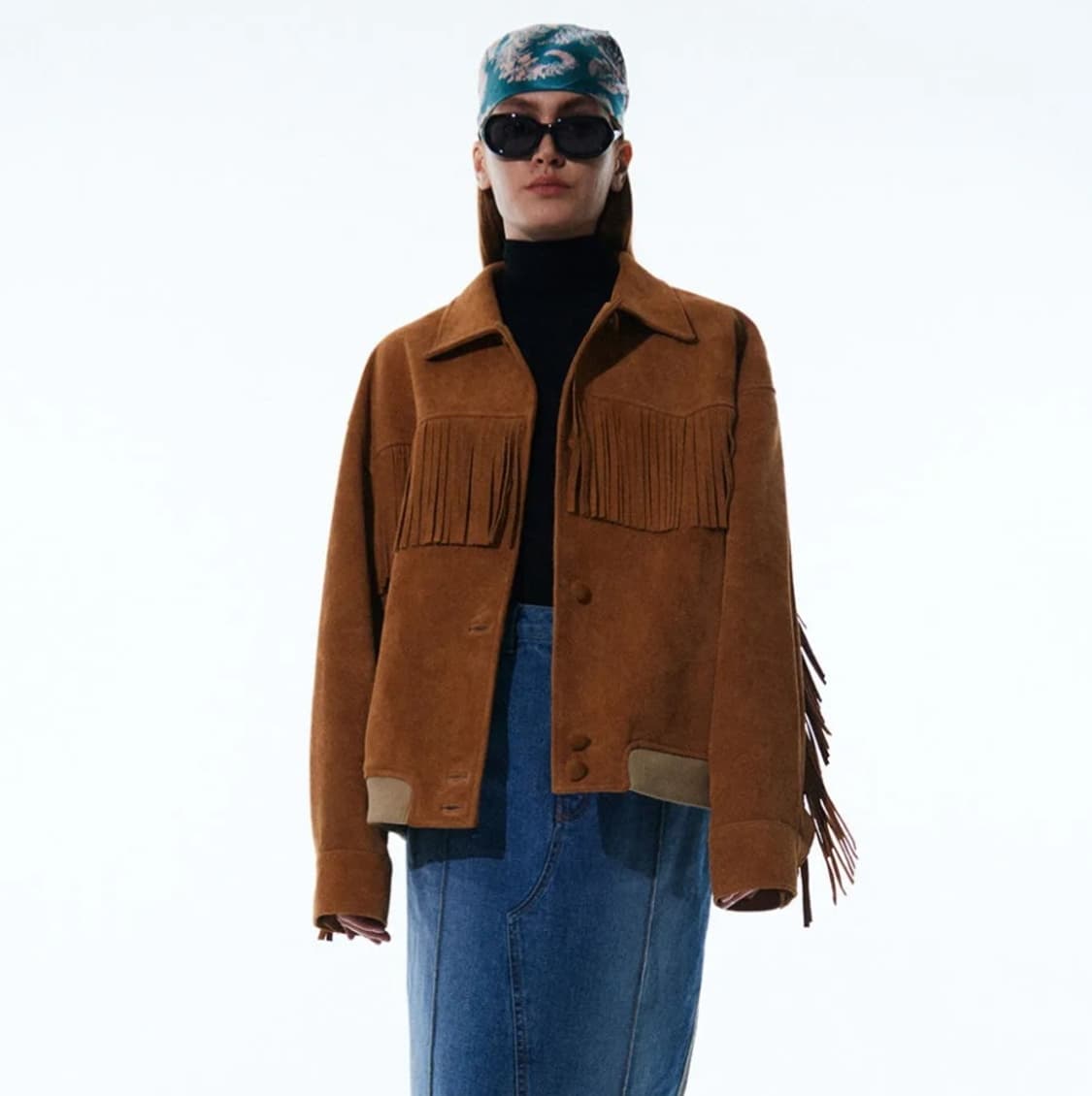 커렌트 Current 프린지 스웨이드 봄버 자켓 상품이미지4