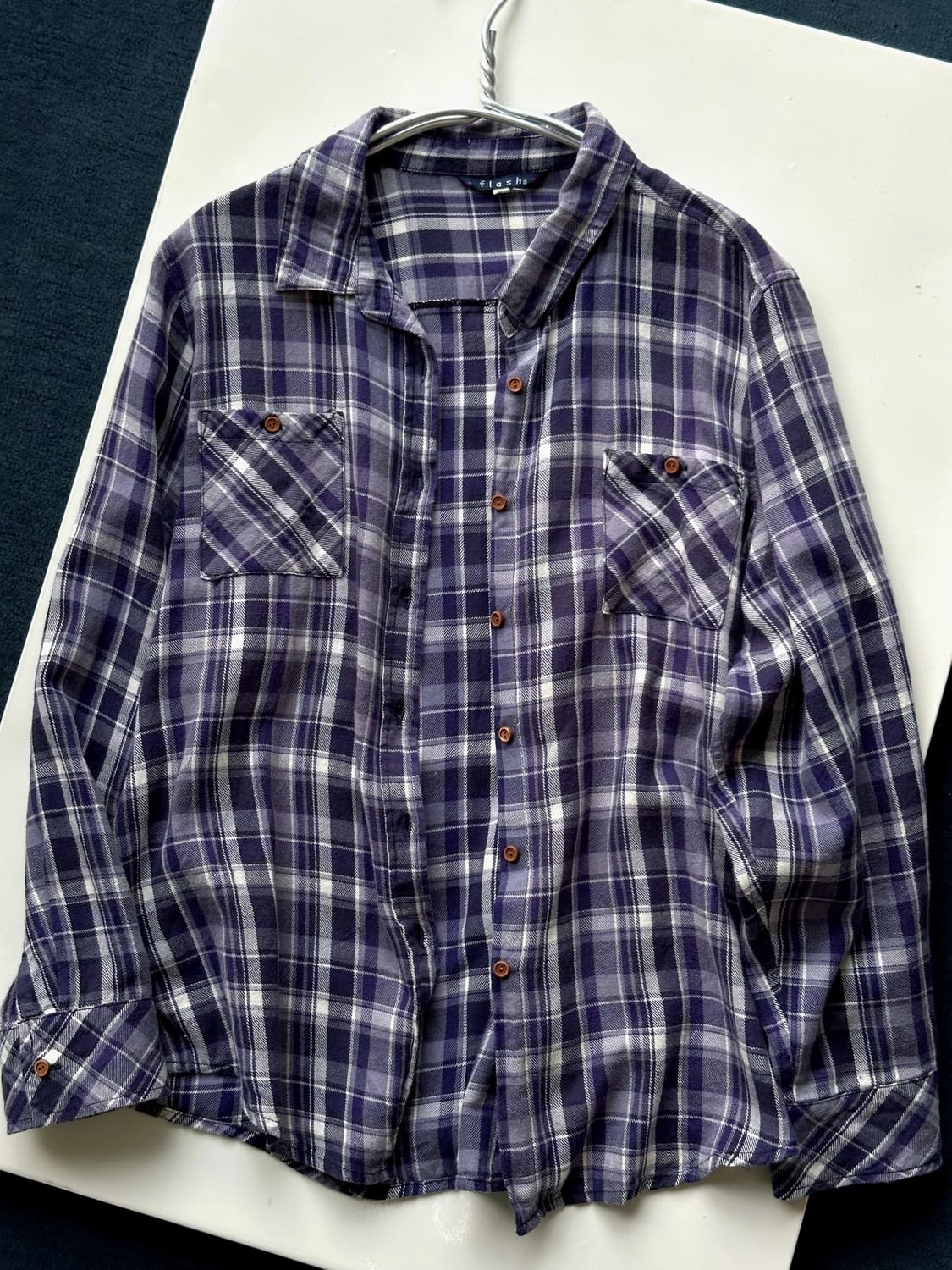 Brushed cotton nel check shirt 상품이미지8