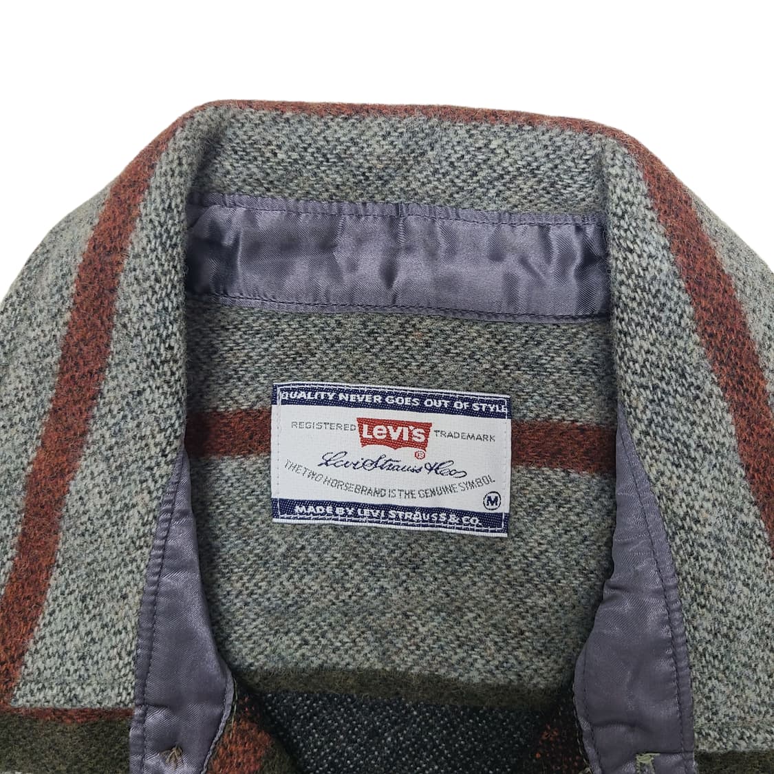 '90s Levi's 헤링본 울 셔츠(made in japen) 상품이미지4