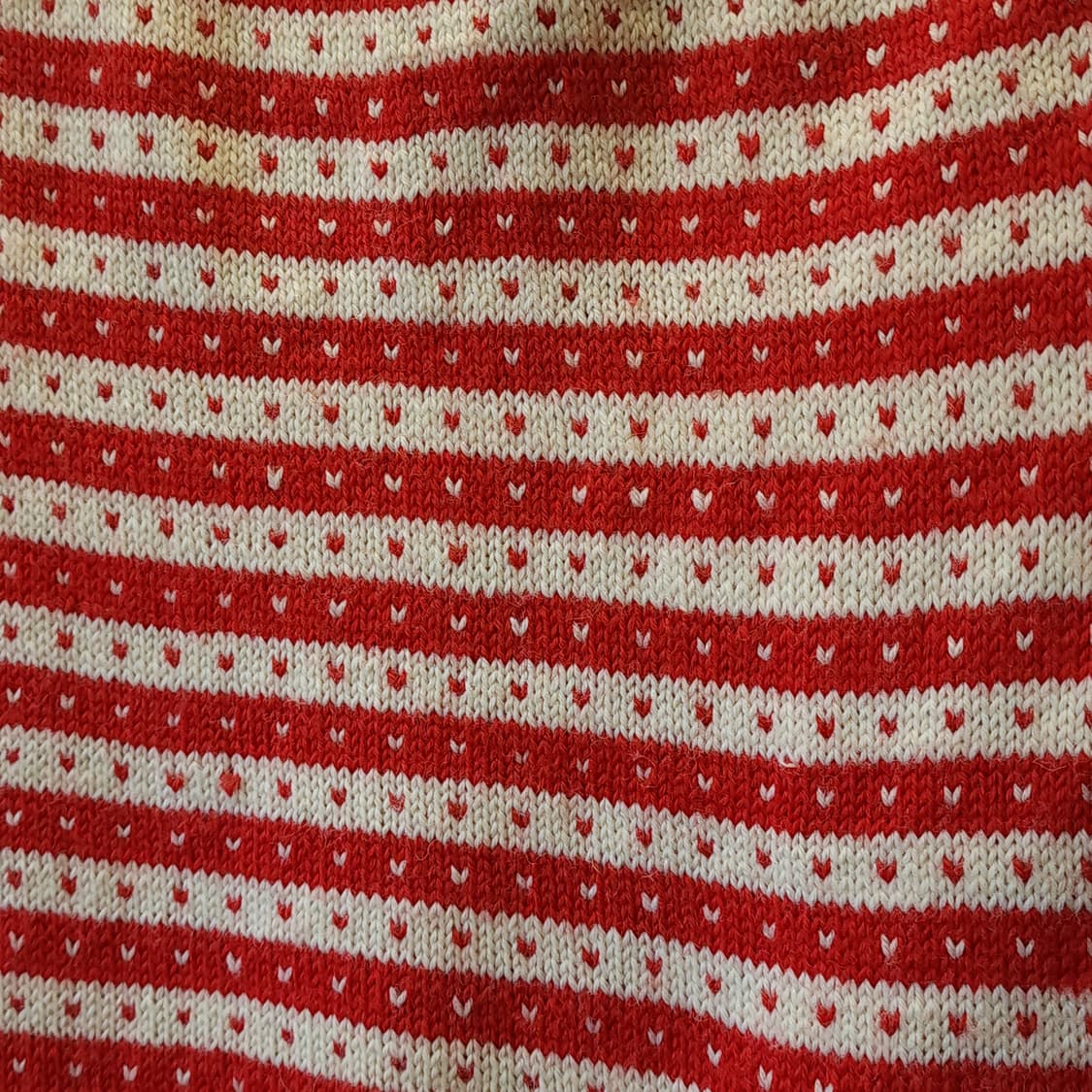 90s 프렌치 핸드메이드 울 니트 스웨터 노르딕 하트 패턴 상품이미지6