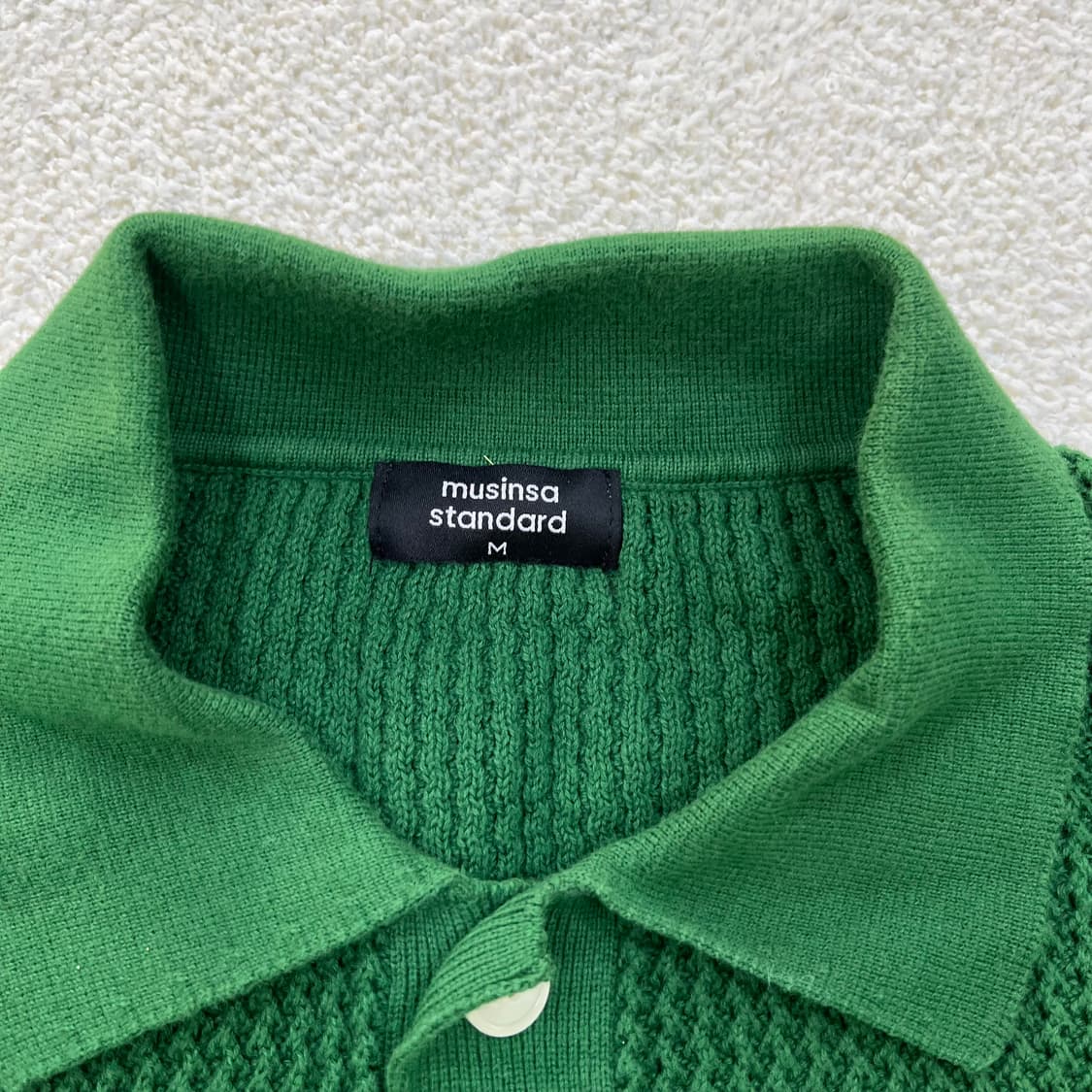 M 무신사 크로셰 니트 반팔 카라티 0304M 상품이미지2