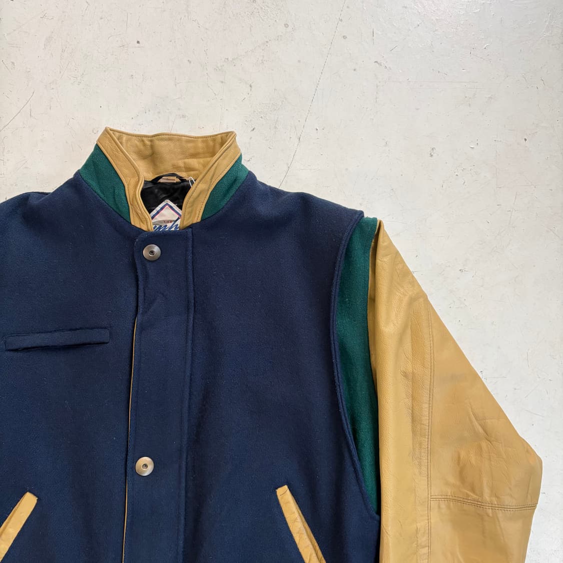 90s The Collection 빈티지 울 가죽 바시티 자켓 XL 상품이미지2