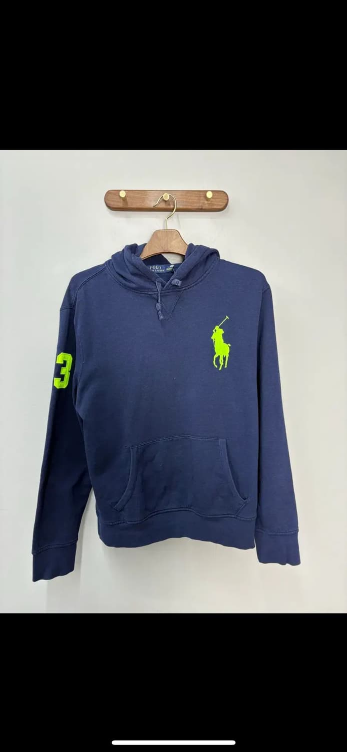 폴로랄프로렌 형광 빅포니로고 네이비 후드티 H1720 상품이미지2