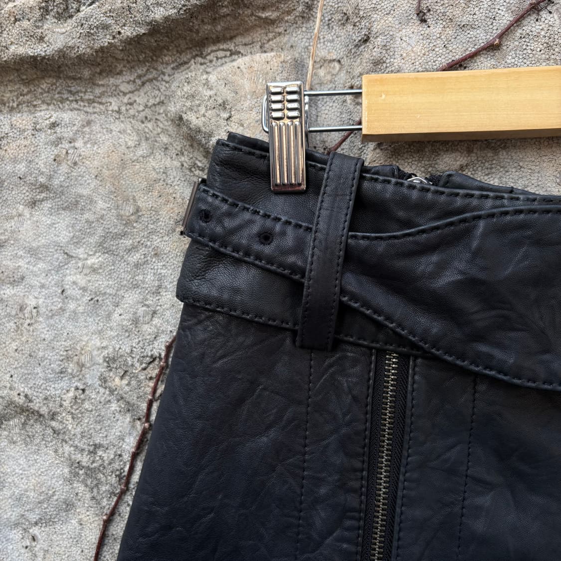 펑키 펑크 Y2k 벨트 빈티지 여성 빈티지 양가죽 치마 미니스커트 상품이미지4