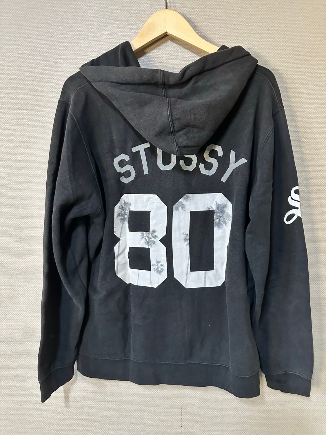 스투시 00s 올드스쿨 NYC 빅로고 후드집업 블랙 상품이미지2