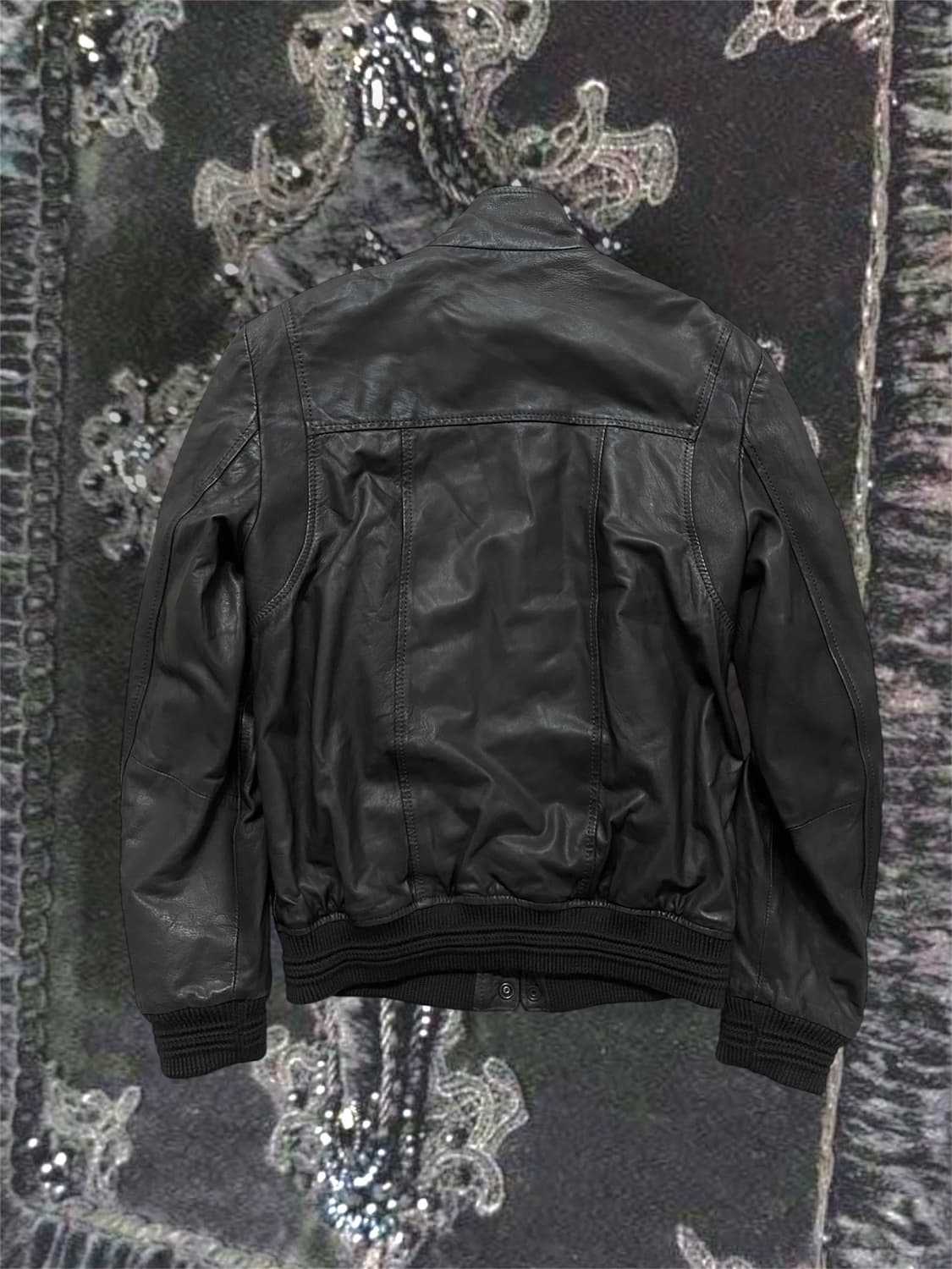 00s Sheepskin 양가죽포켓레더봄버자켓유니섹스다크브라운에디슬리먼 상품이미지4