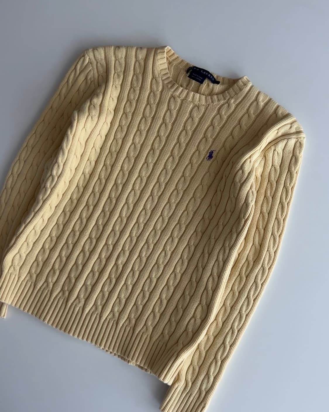 폴로 랄프로렌 우먼 옐로우 케이블 니트 S 상품이미지2