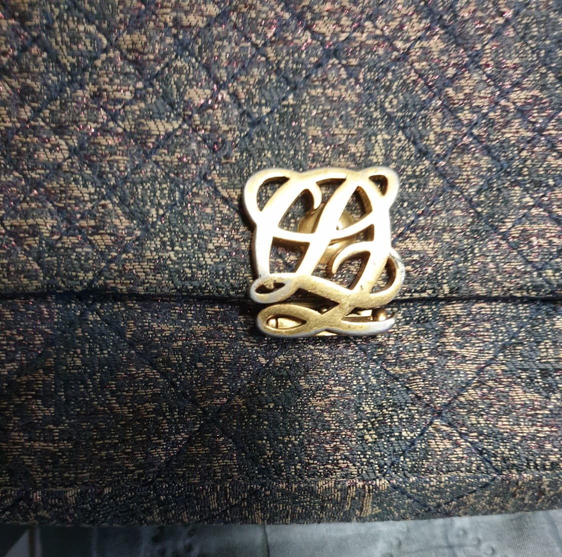 루이까또즈 클래식 트위드 패브릭 금장로고 체인 미니숄더백 상품이미지2