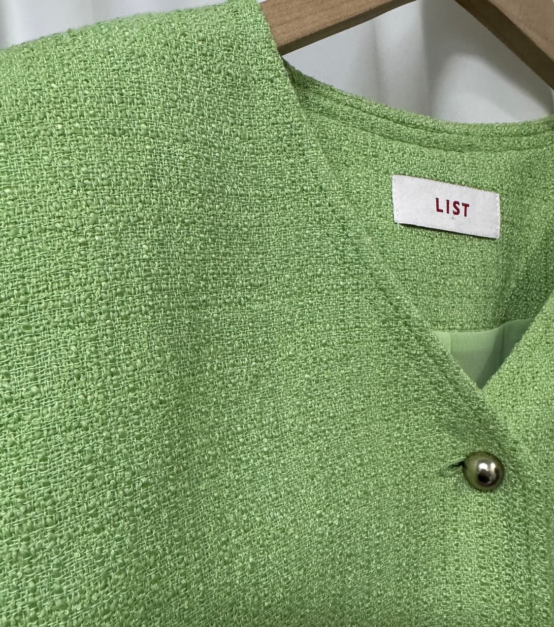 LIST 리스트 트위드 반팔 자켓 그린 상품이미지4