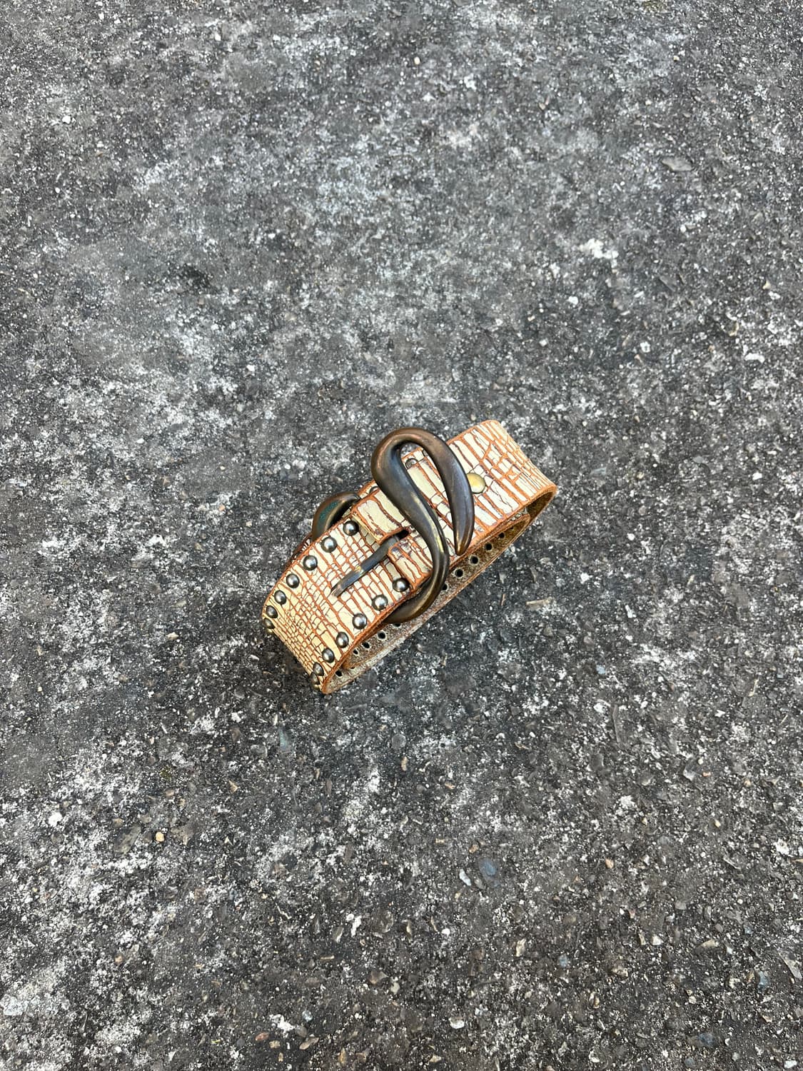 Vintage 리얼레더 스터드 벨트  상품이미지1