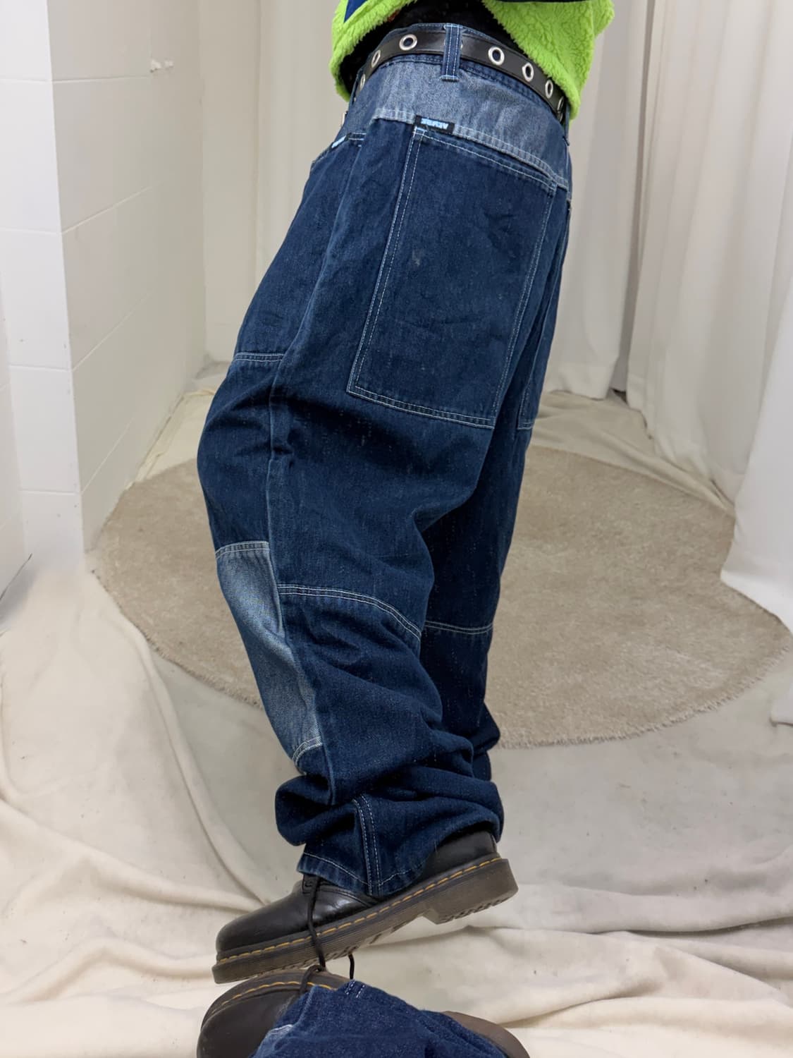 Verse 실버 데님 패치워크 힙합 팬츠 상품이미지1