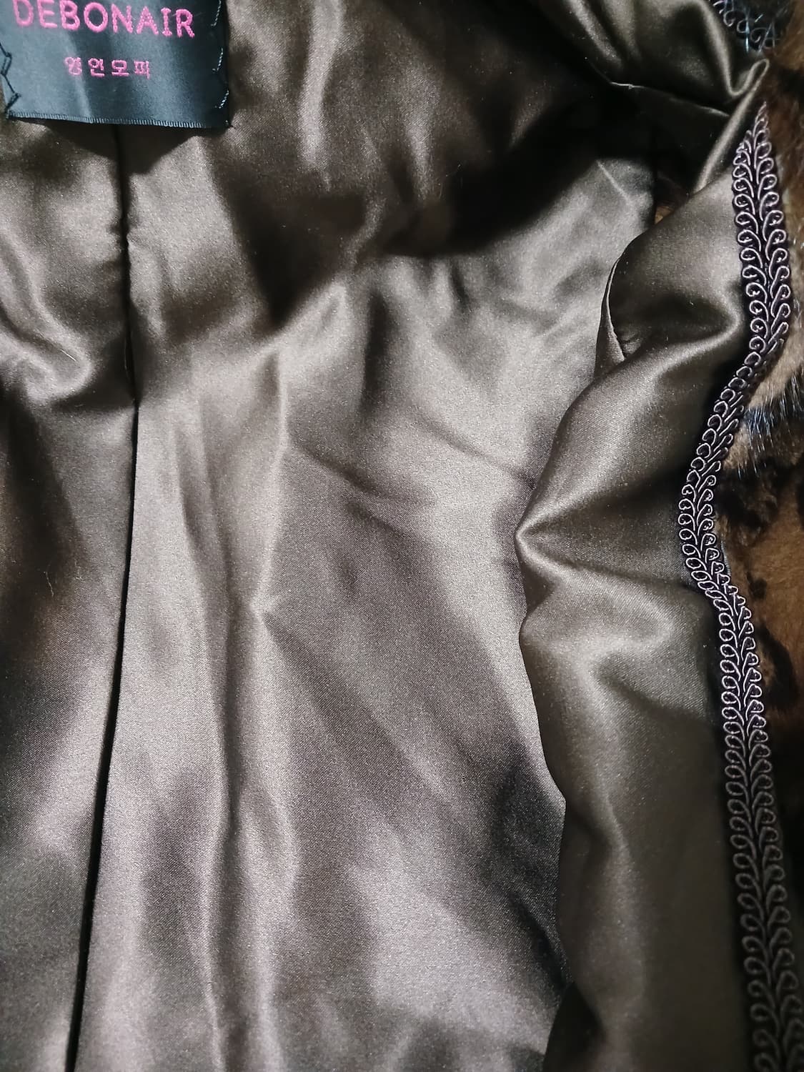 (새상품급,S,90)호피무늬 밍크 후드 숏베스트 조끼 상품이미지7