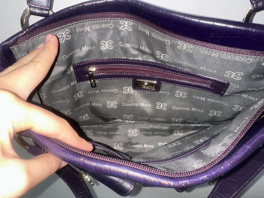 다크퍼플 빈티지 네잎클로버 숄더백 상품이미지5