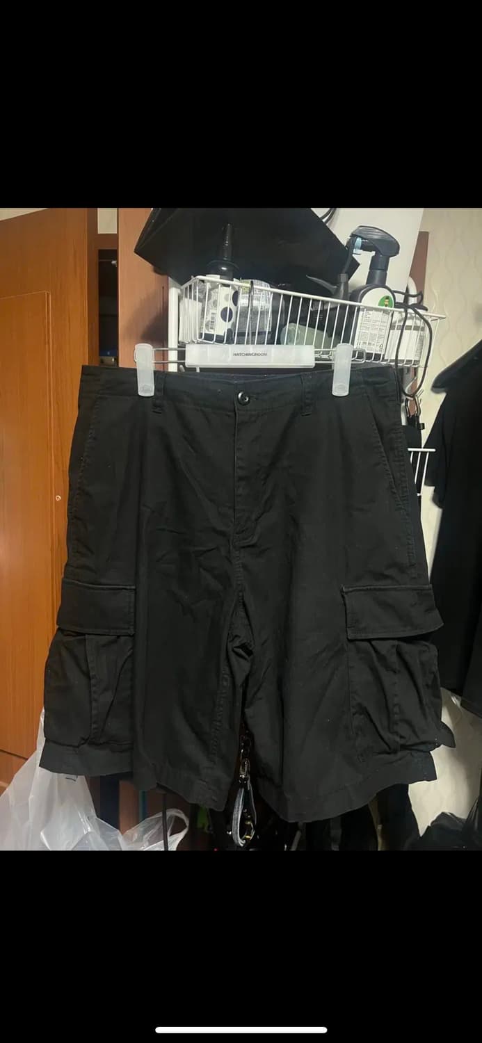 [34]무신사스탠다드 코튼 와이드 카고 반바지 [블랙] 상품이미지2