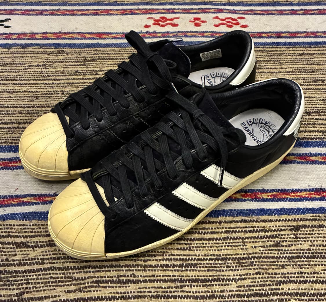 (260)아디다스 컨소시엄 10th 빈티지 슈퍼스타 스니커즈 블랙  상품이미지4