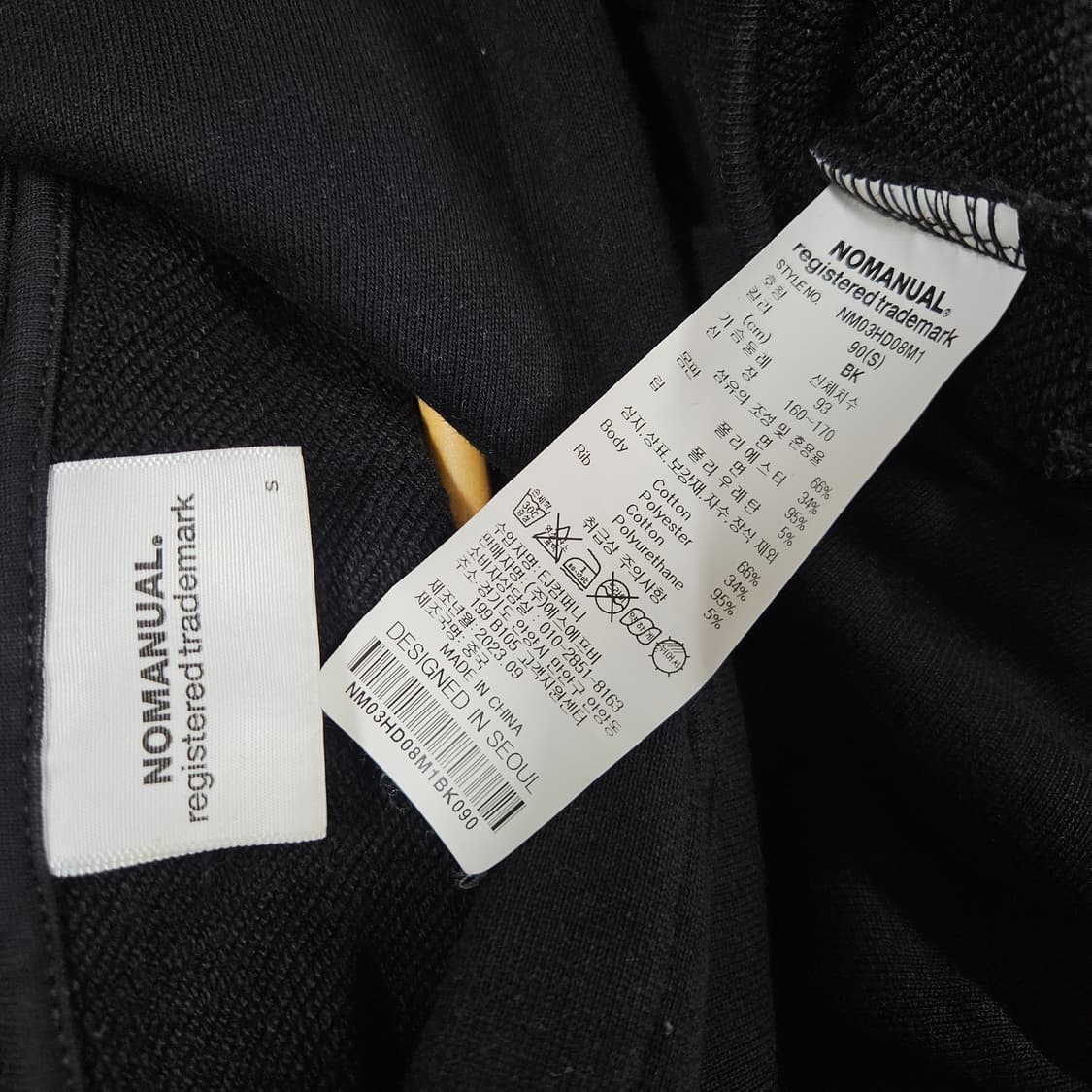 S 95 노매뉴얼 백프린팅 후드티 블랙 상품이미지4