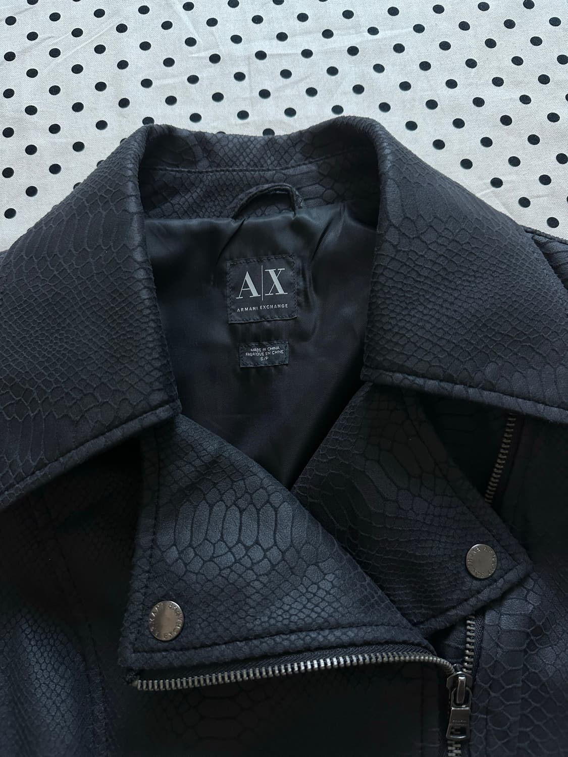 아르마니 익스체인지 파이톤 뱀피 패턴 라이더자켓 상품이미지3