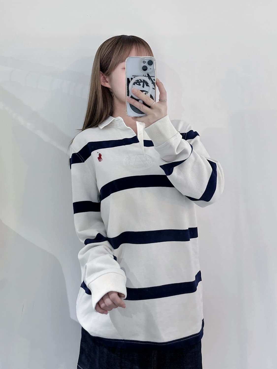 폴로랄프로렌 qr 레드포니 스트라이프 럭비티 상품이미지1