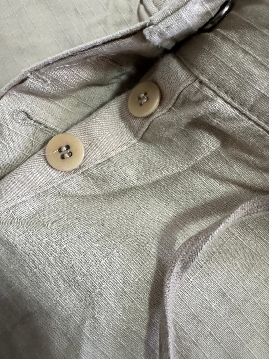 여성 한섬 시스템 미니멀 베이지 코튼 버튼 스커트 상품이미지4