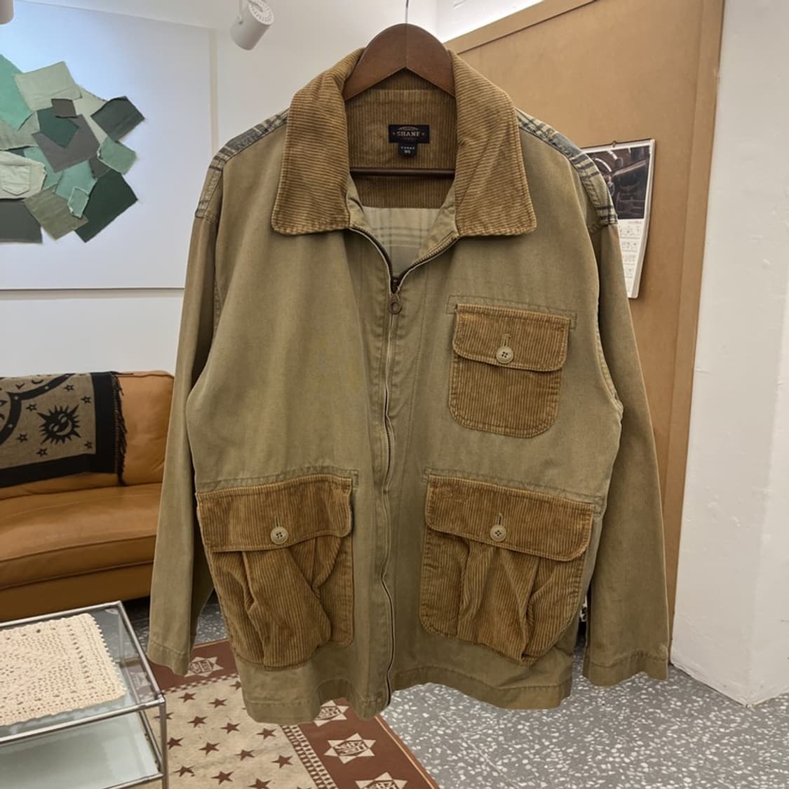 쉐인진 빈티지 코지 트러커 언발 체크 워크 자켓 95 C10398 상품이미지3
