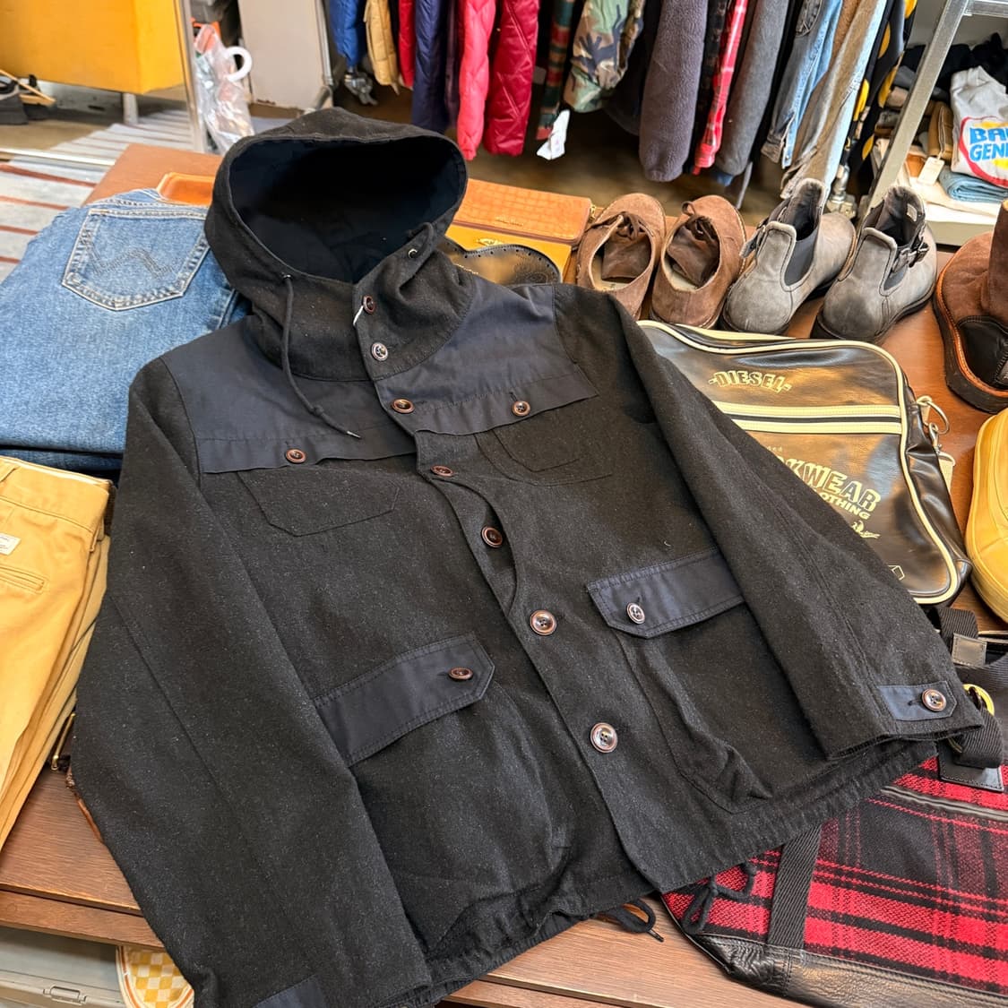 휴스턴 밀리터리 베이스 하단 스트링 라이트 원단 후드 자켓 상품이미지1