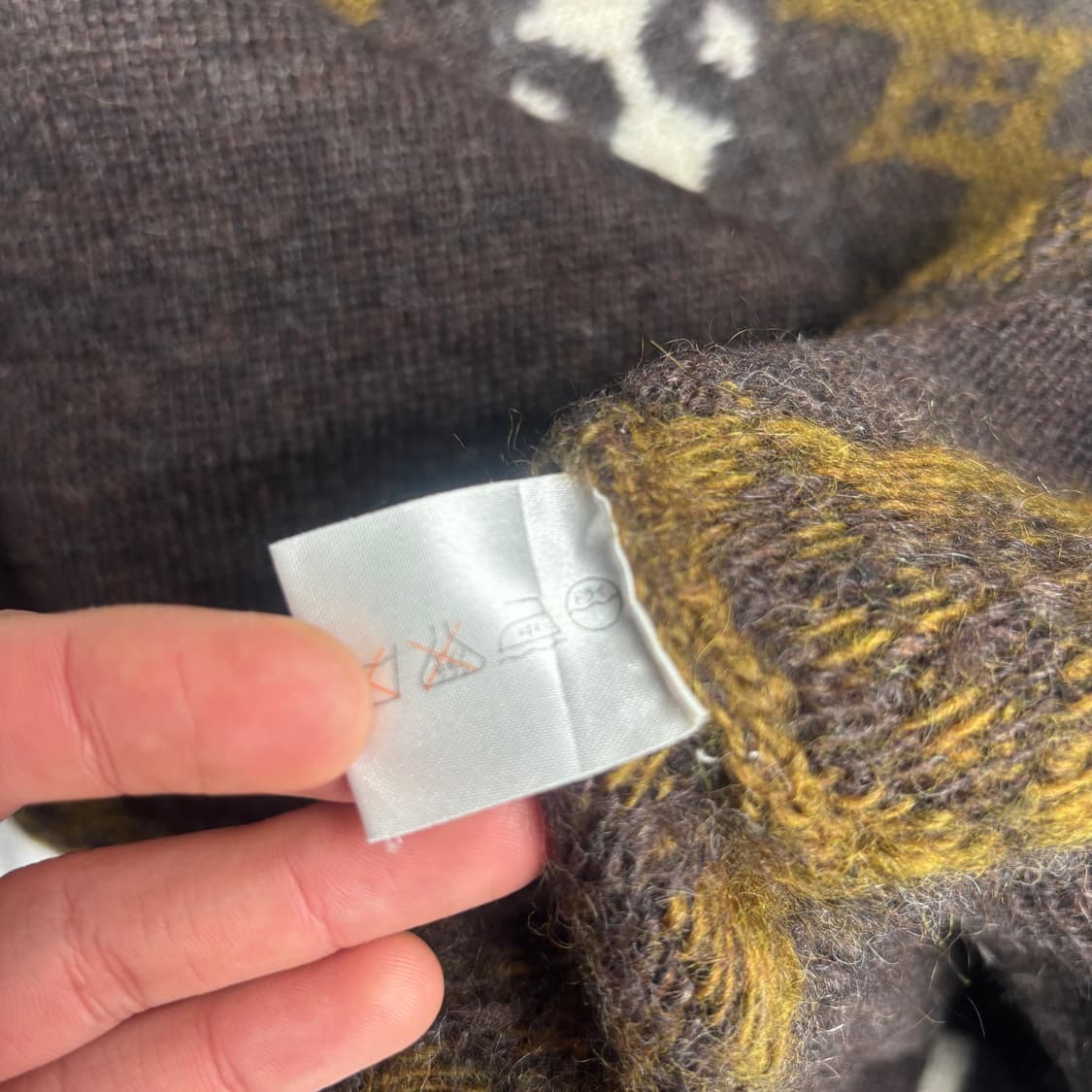 빈티지 에스닉 패턴 반집업 울 니트 스웨터 L 상품이미지9