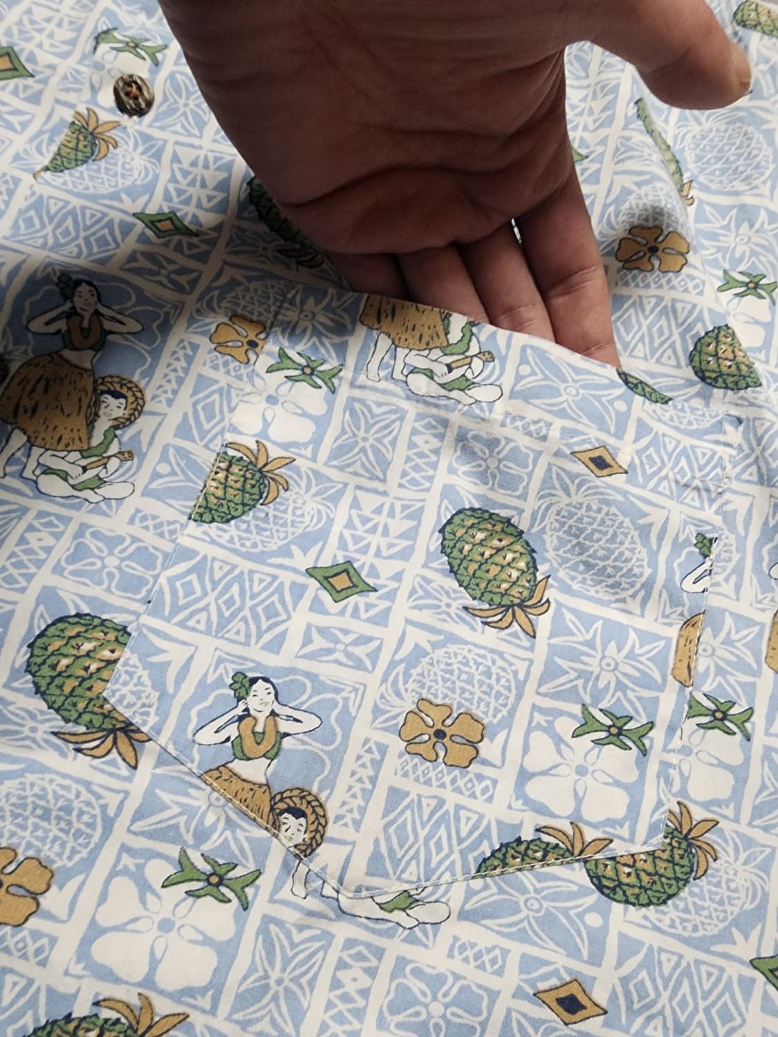 USA 빈티지 반팔 블루패턴 하와이안 셔츠 상품이미지7