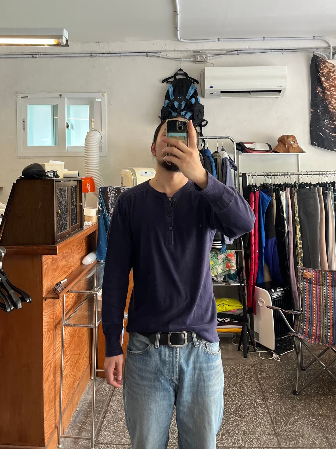 조맥코이 볼파크 헨리넥 긴팔티셔츠  상품이미지1