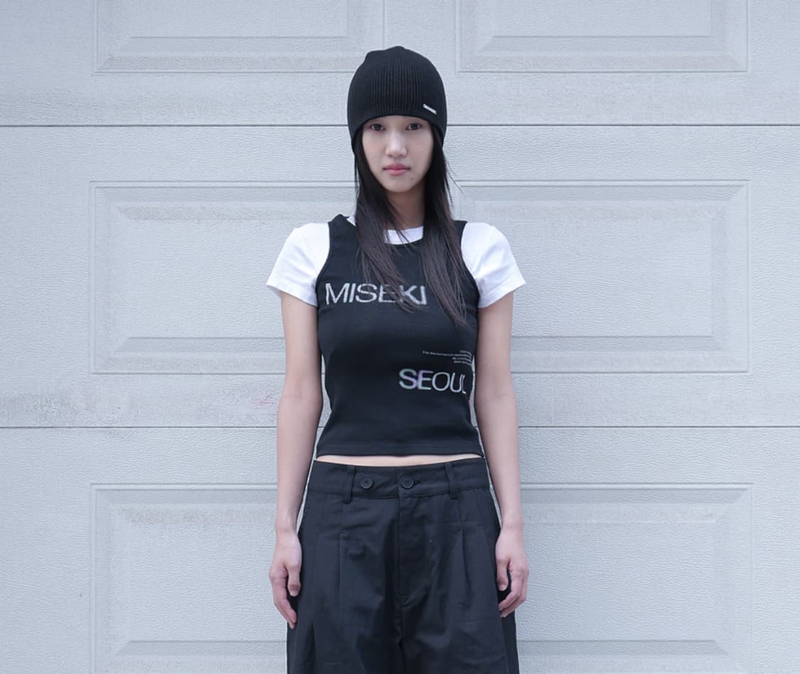 MISEKI SEOUL Logo crop sleeveless BLACK 상품이미지2