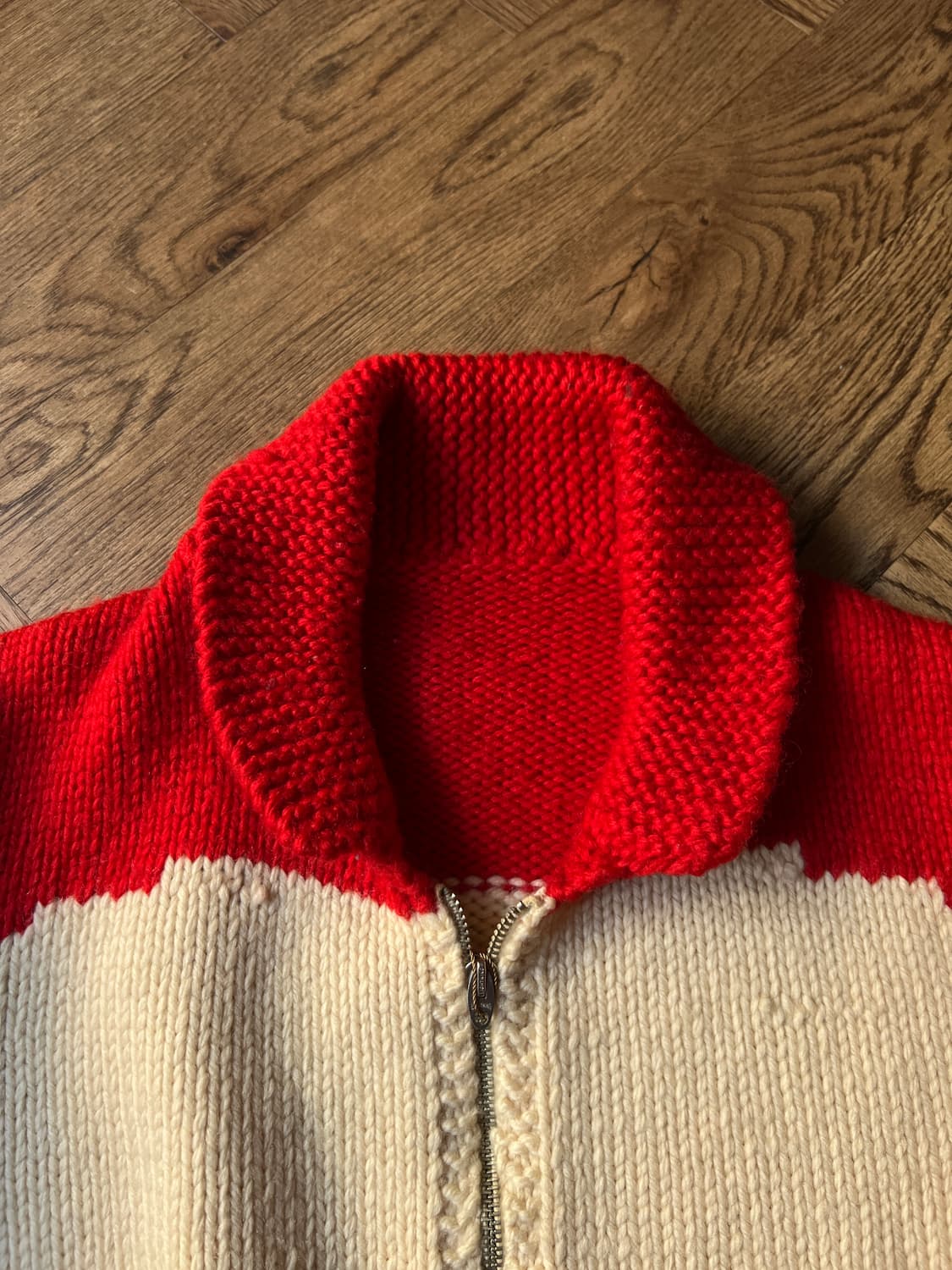 [M]6~70's 빈티지 핸드메이드 집업 코위찬 스웨터 상품이미지2