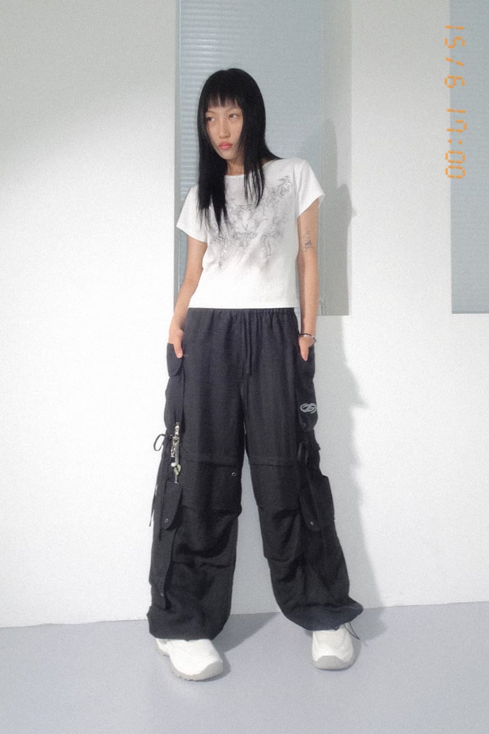 허그유어스킨 린넨 카고 팬츠 블랙 상품이미지7