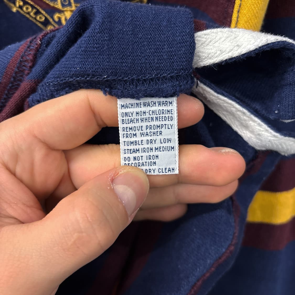 90s 폴로 랄프로렌 크라운 크레스트 스트라이프 럭비셔츠 N929 상품이미지10