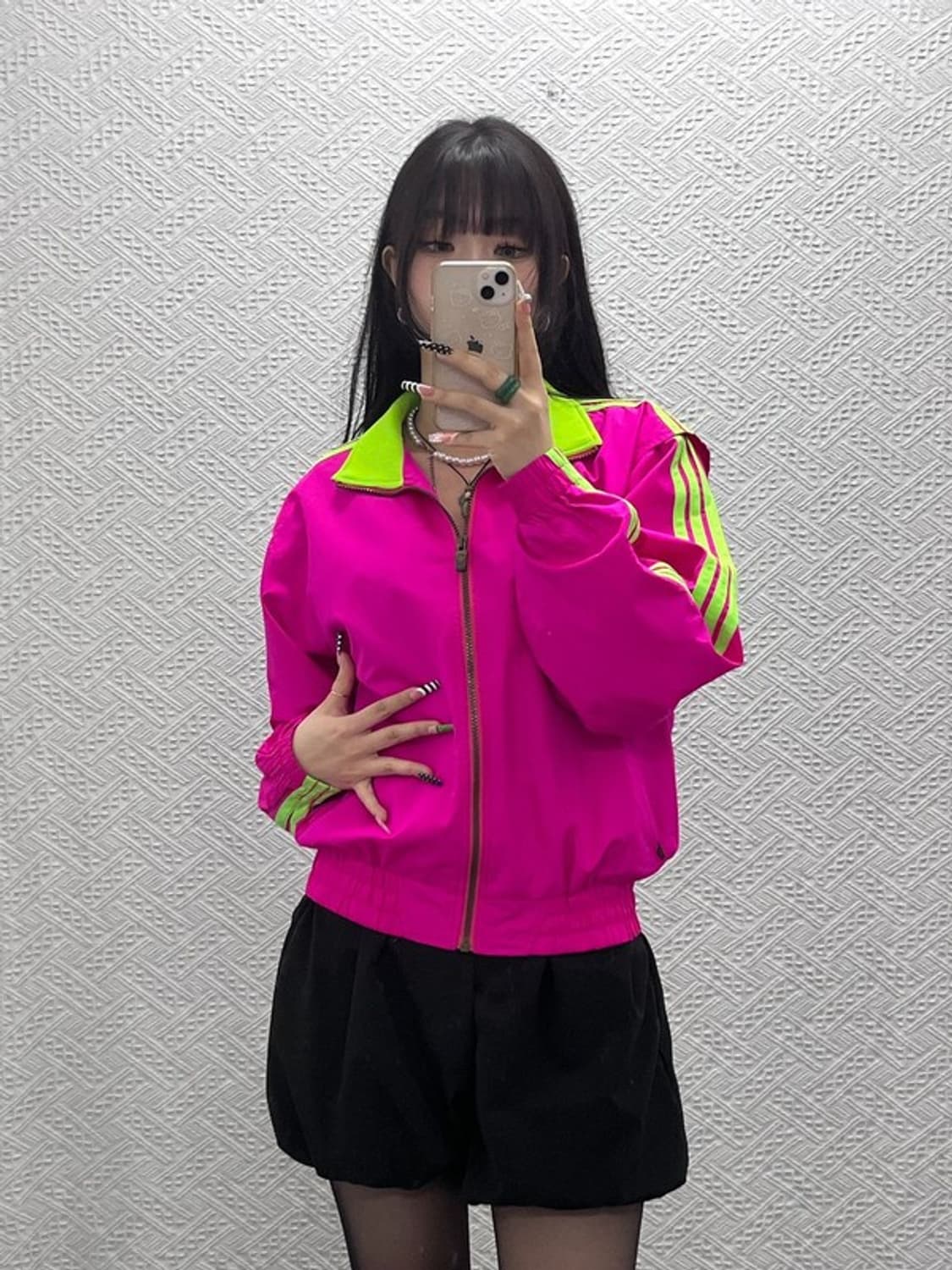 아디다스 Y2K 90's 레트로 네온핑크 바람막이 자켓 95 C10641 상품이미지2