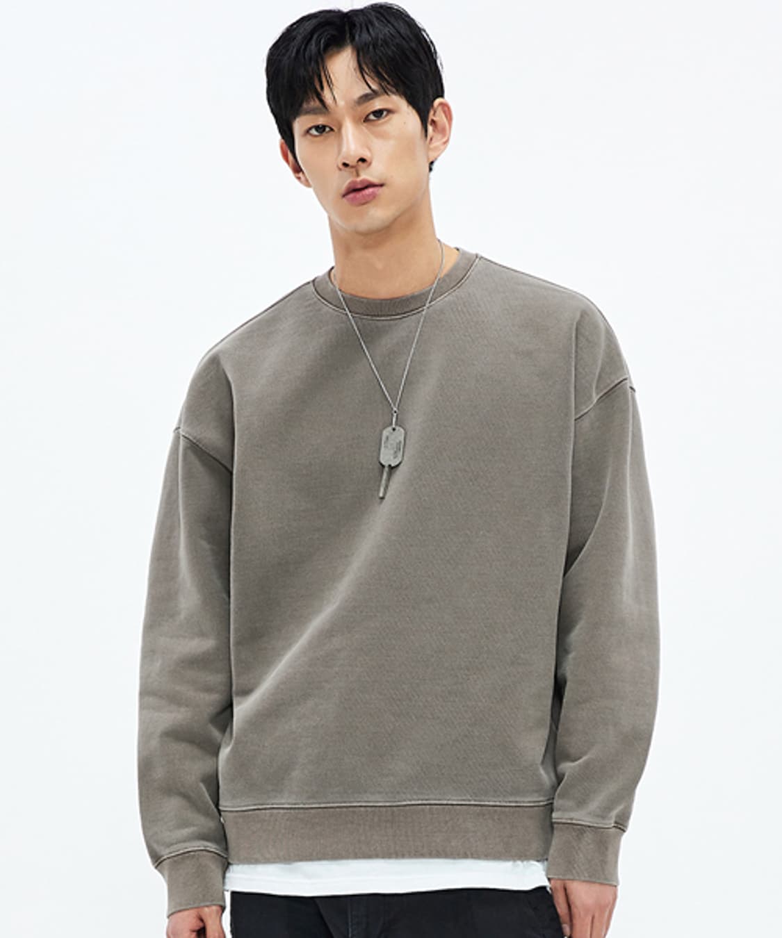 소버먼트 피그먼트 맨투맨-탄 브라운 오버핏 L사이즈 상품이미지1