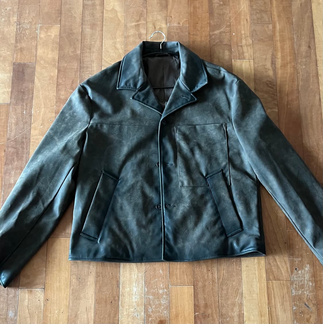 자라 워싱 페이크 레더 점퍼 L 상품이미지2