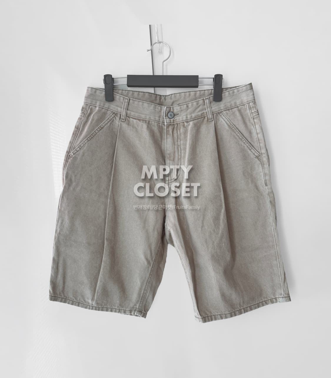[L] 유니폼브릿지 원턱 데님 쇼츠 베이지 상품이미지1