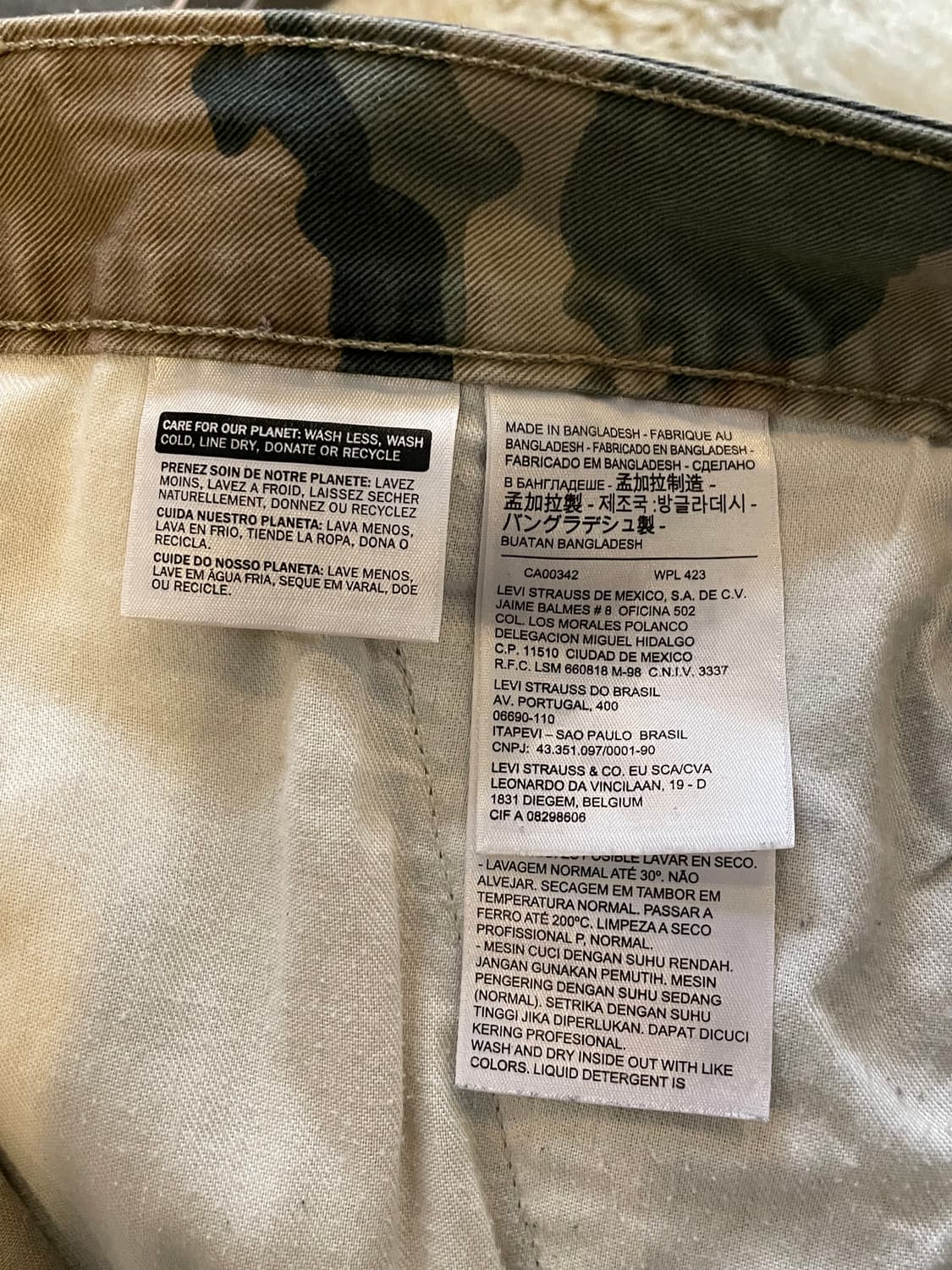 리바이스 카모 카고 반바지 화이트탭 상품이미지3