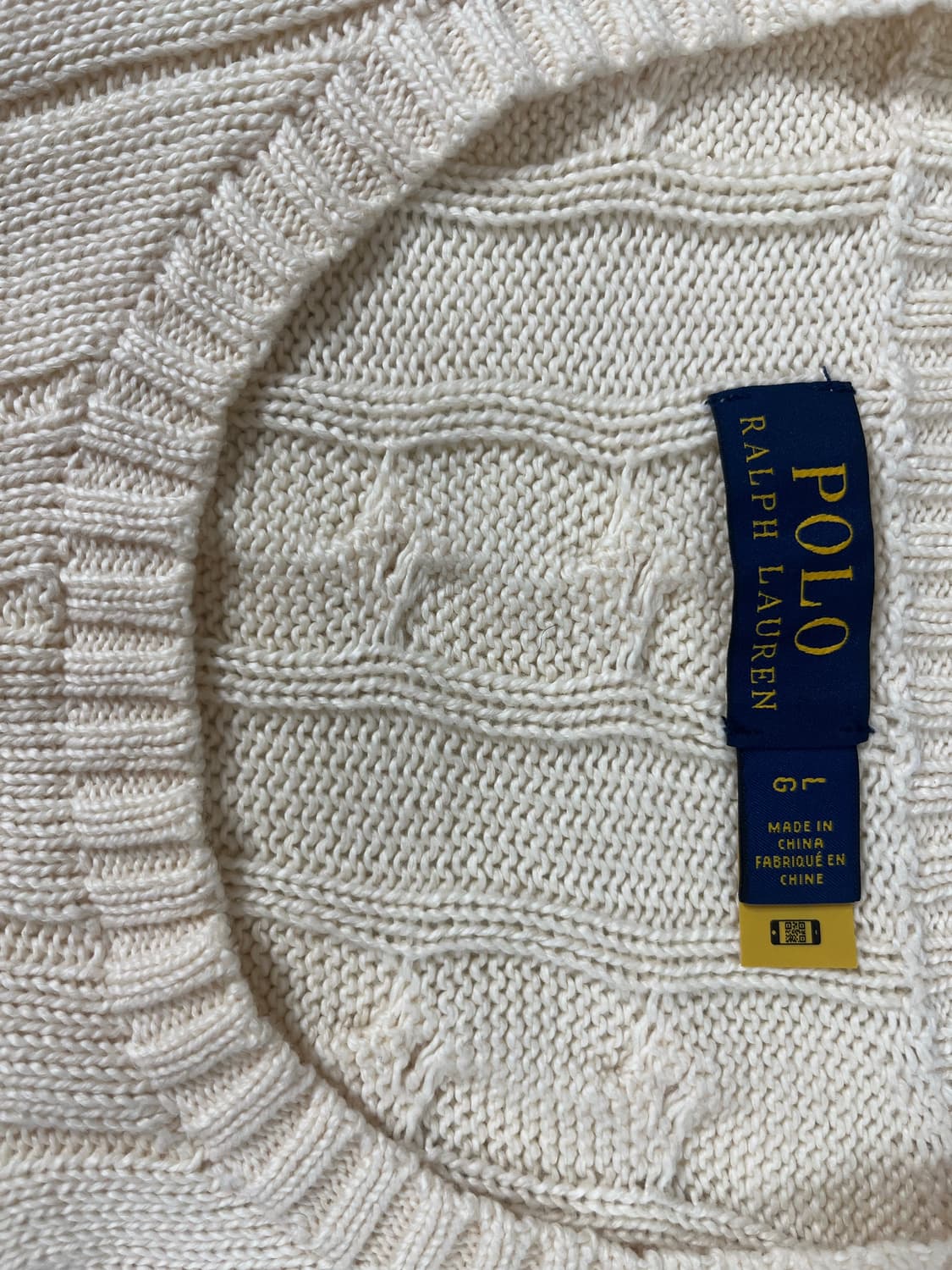 새상품) 폴로 랄프로렌 케이블 아이보리 니트 상품이미지3