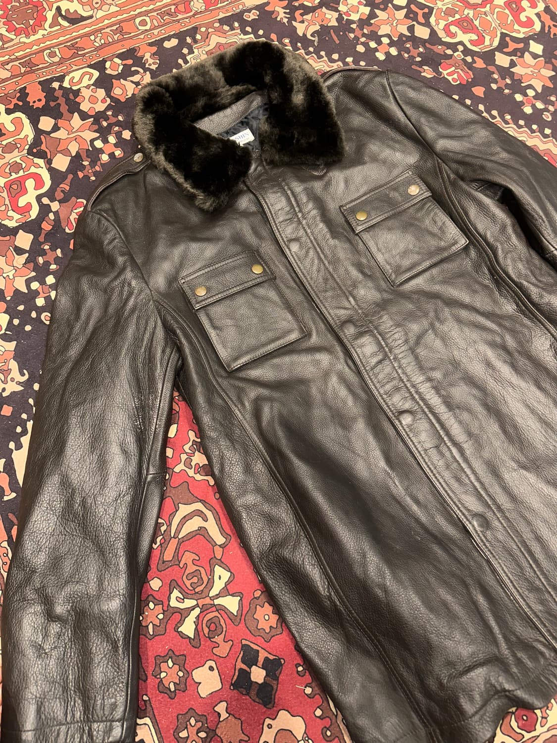 ( L-XL ) 빈티지가죽 워크웨어 아메카지 밀리터리 가죽코트  상품이미지6