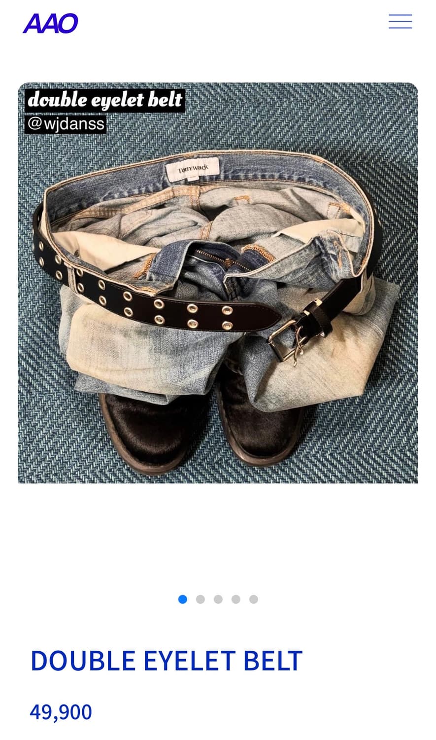 aao 블랙 아일렛 벨트 (Made in Japan) 상품이미지2