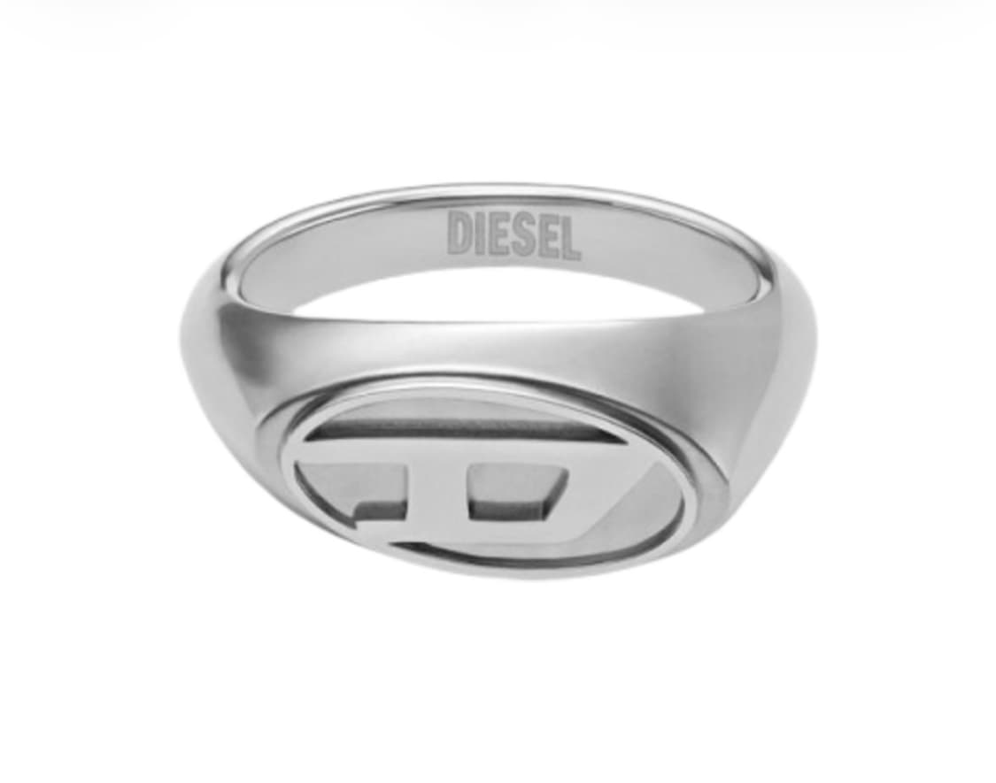 디젤 Dx1475 스테인리스 스틸 시그넷 링 실버 상품이미지1