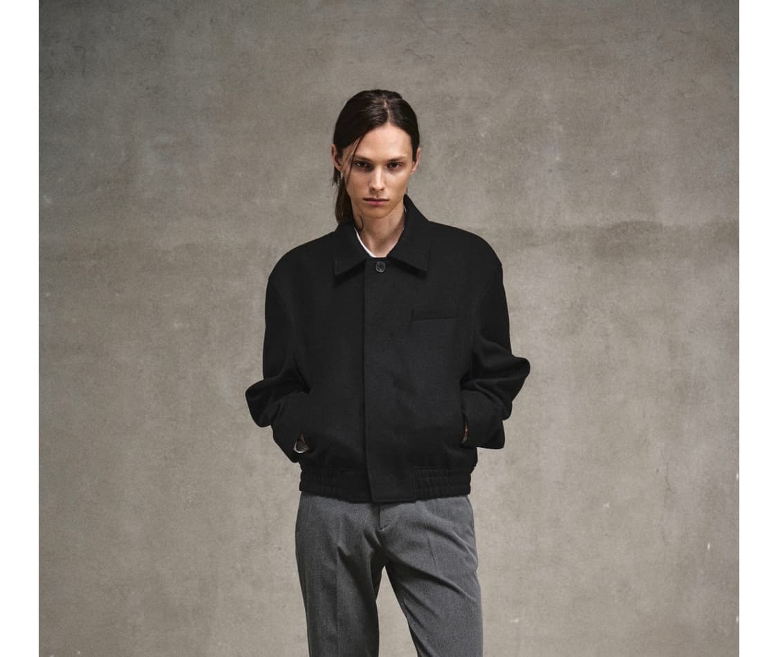 [44] 엘무드 엘버튼 울 블루종 자켓 블랙 상품이미지3