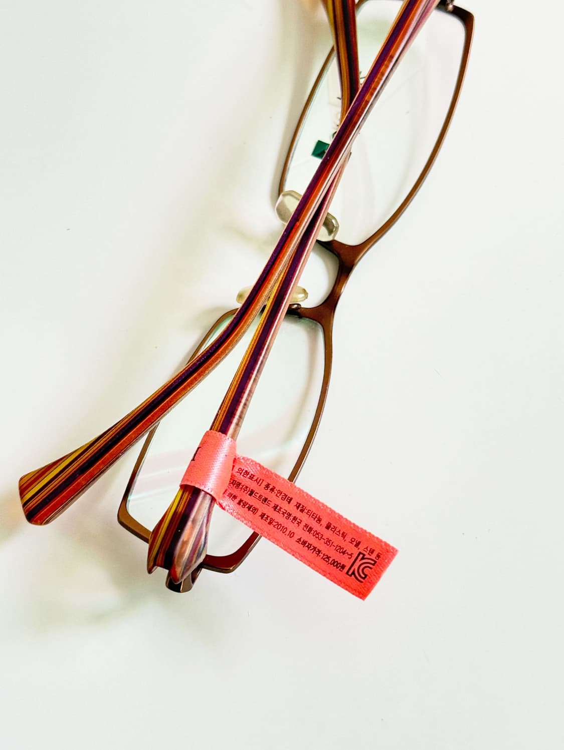 OKOKOZ 브라운 티타늄 메탈 슬림 스퀘어 빈티지 안경 상품이미지8