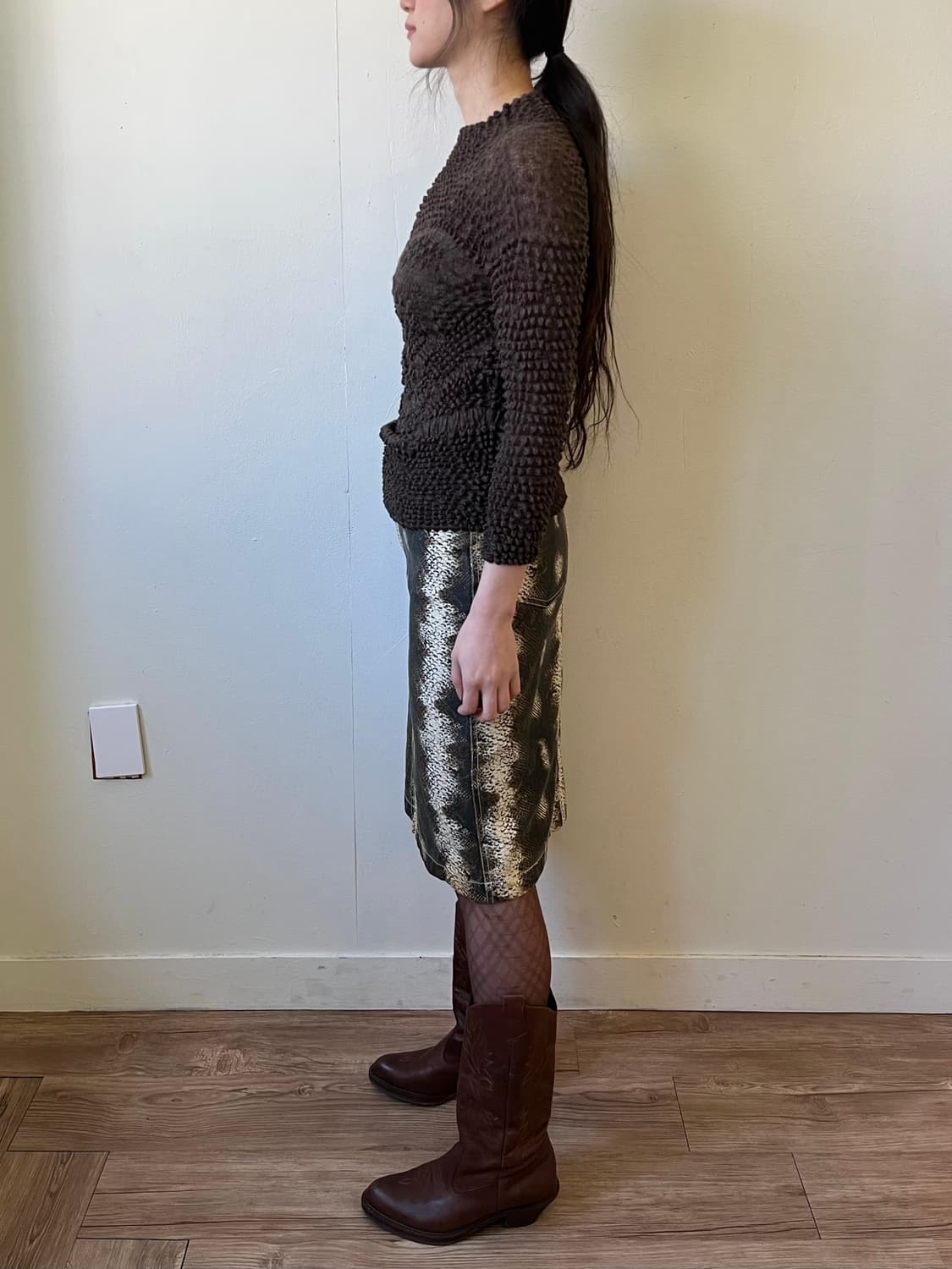 U--CASUAL 크로커다일 스커트 상품이미지8