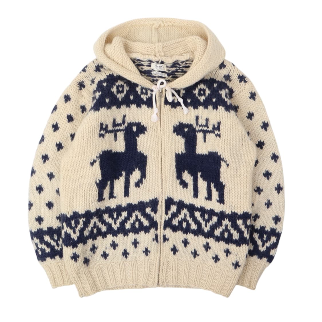 Cabin 빈티지 핸드메이드 울 집업 코위찬 상품이미지1