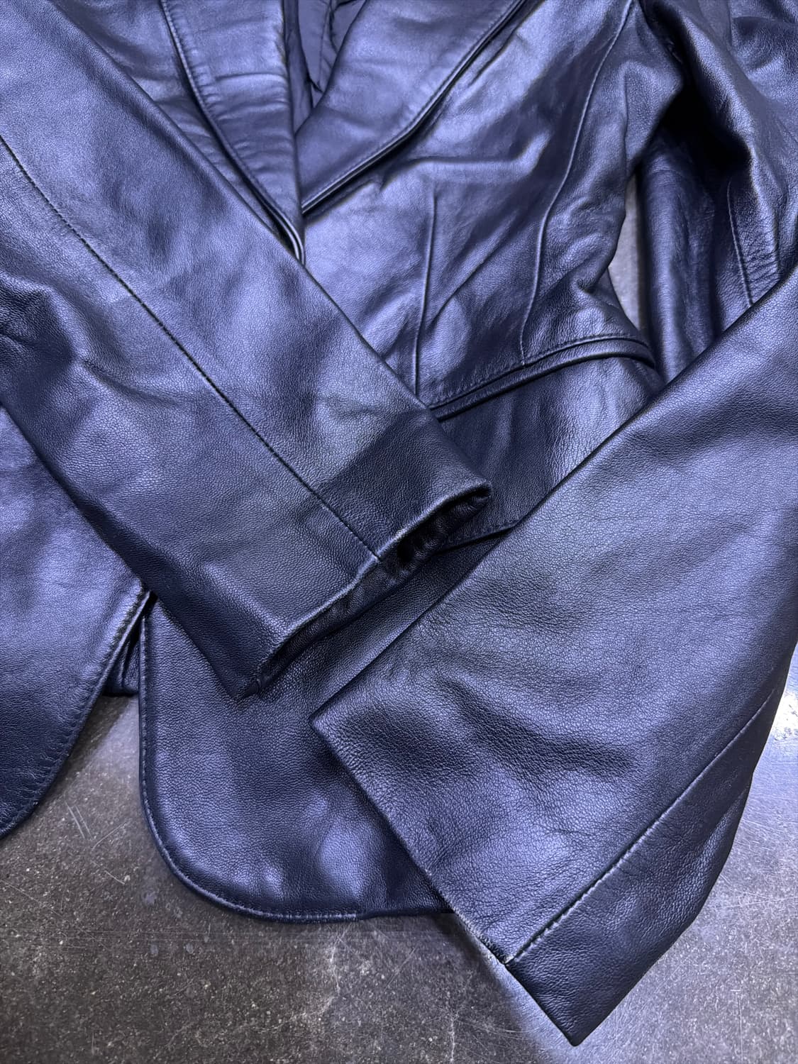 MODORI 양가죽 심플 싱글 원버튼 레더자켓 M 상품이미지5