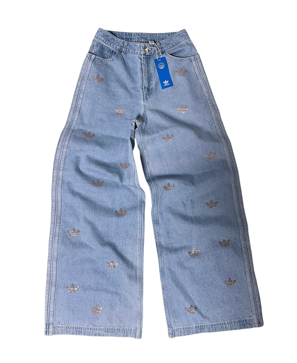(새상품) 아디다스 삼선 큐빅 와이드 데님 팬츠M 상품이미지1